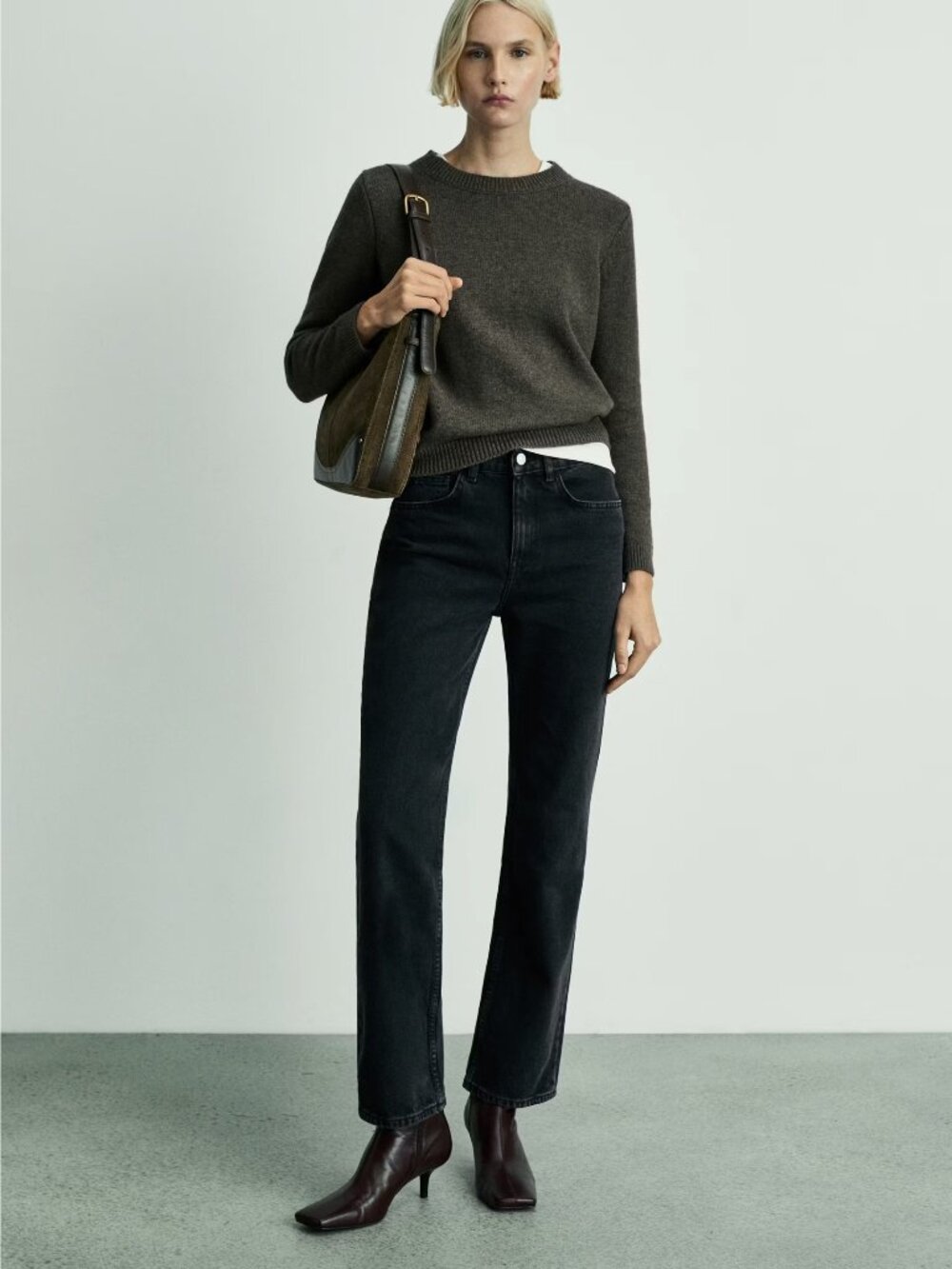 Mango Matilda medium-rise straight-fit jeans BLACK, US 8